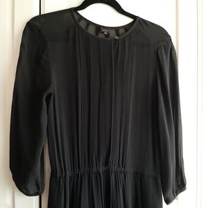 Aritzia T.Babaton 100% Silk Black Midi Dress